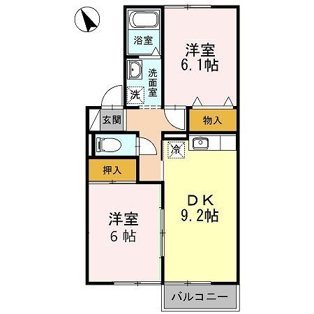 伊勢市小俣町宮前のアパートの間取り