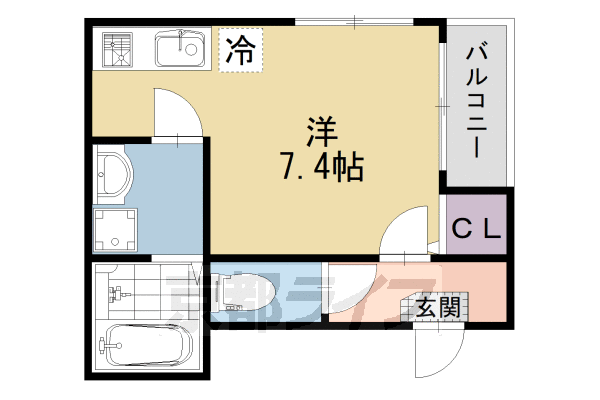 京都市伏見区深草寺内町のアパートの間取り