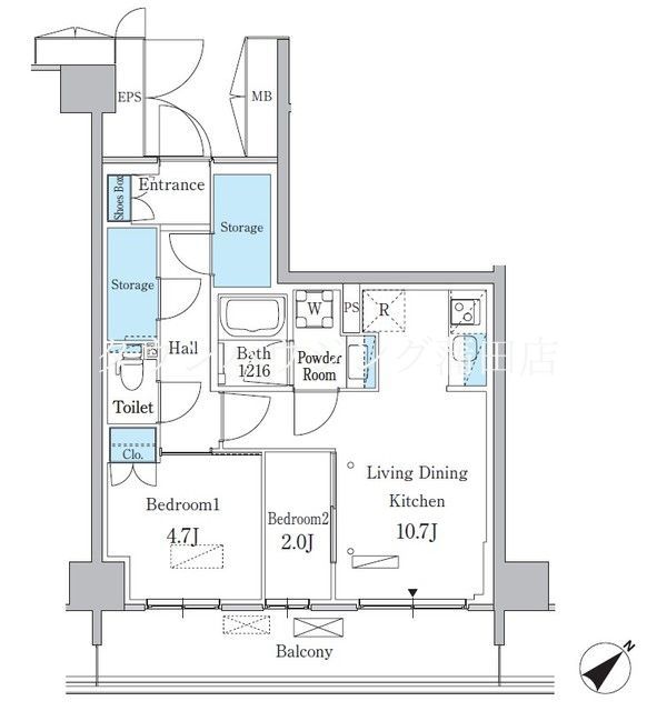 【品川区南大井のマンションの間取り】