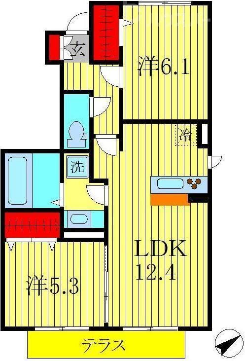 柏市高南台のアパートの間取り