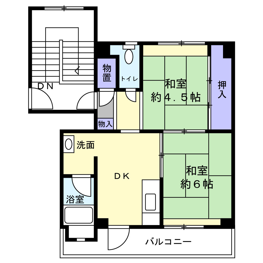 ビレッジハウス長内1号棟の間取り