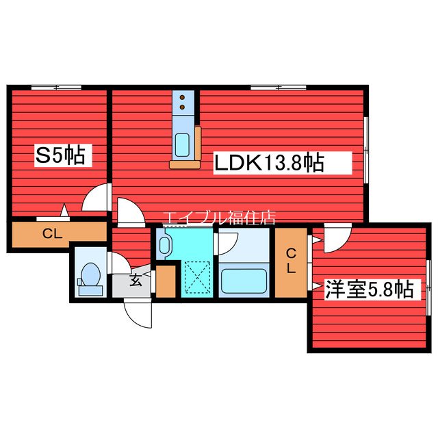 コローレ月寒東の間取り