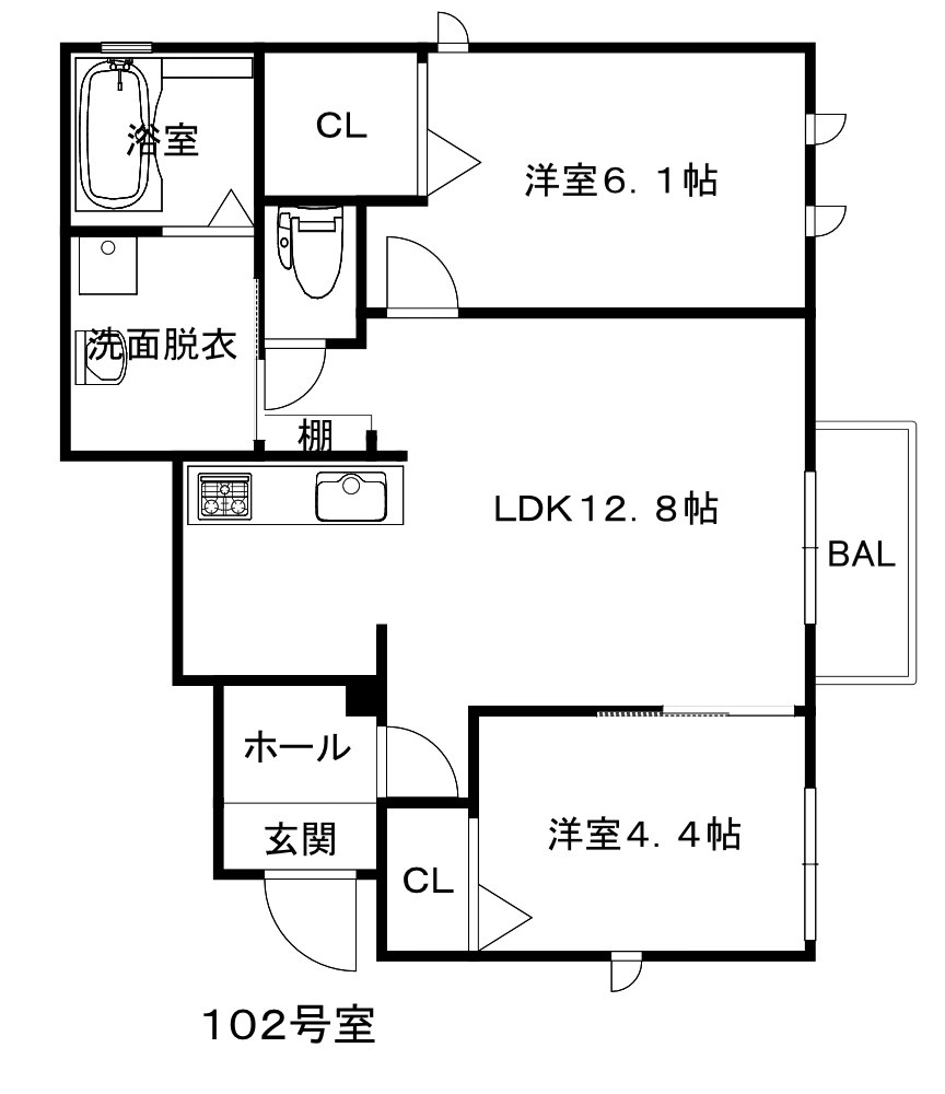 Deo Tezukayamaの間取り