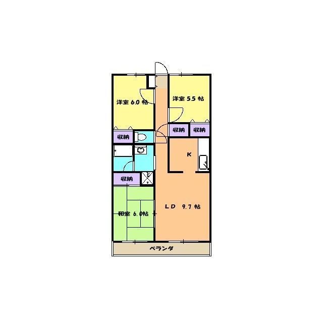 【マンションベルシーの間取り】