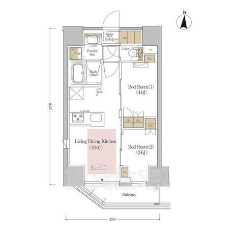 アーバネックス錦糸町ＮＯＲＴＨの間取り