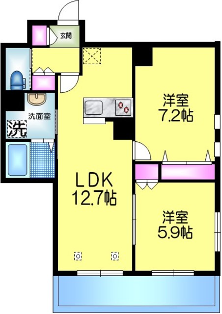 台東区柳橋のマンションの間取り