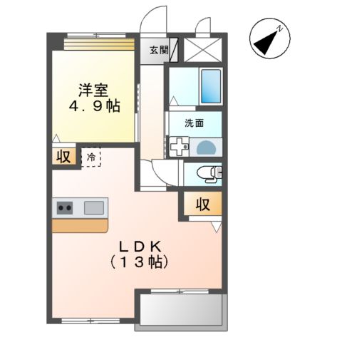 鹿児島市城山町のマンションの間取り