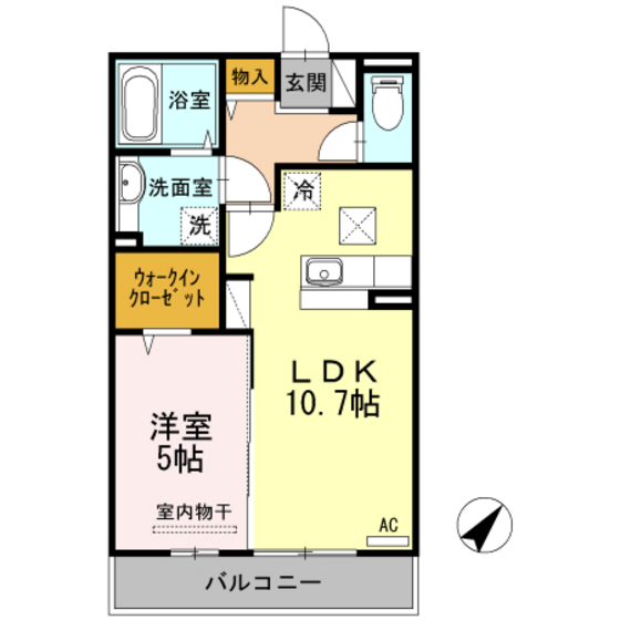 広島市南区仁保新町のアパートの間取り