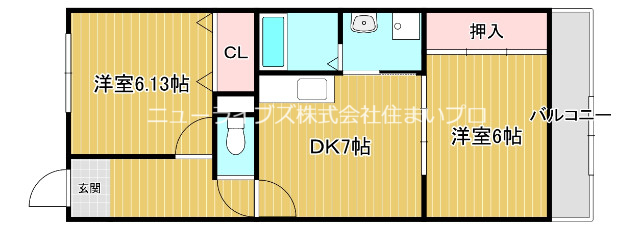 寝屋川市高倉のマンションの間取り