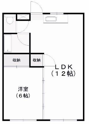 足利市小俣町のアパートの間取り