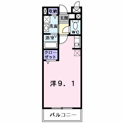 京田辺市三山木南山のアパートの間取り