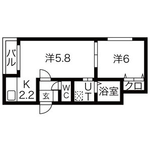 トラストコートＳ１６の間取り