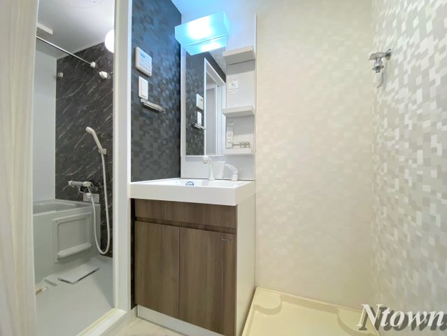 洗面設備　独立洗面化粧台が付いています