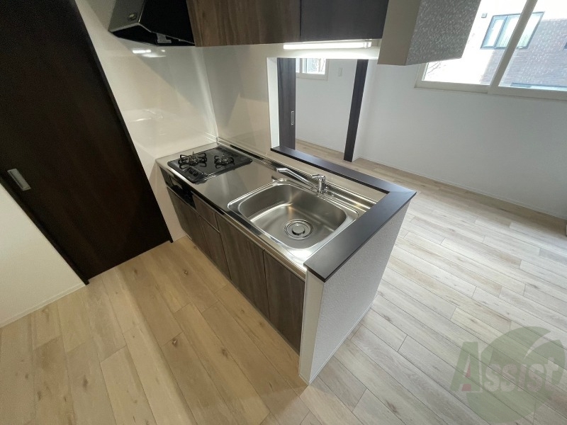 キッチン　２口システムキッチンなので、すぐお料理に使えます！