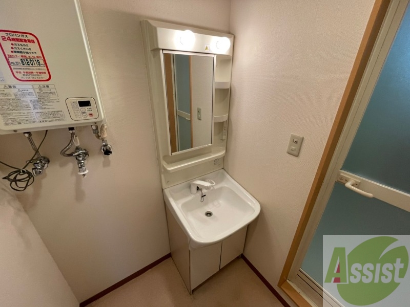 洗面設備　シャンプードレッサー。身支度はここでばっちりですね。