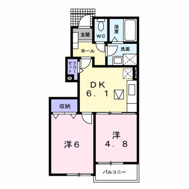 村上市緑町のアパートの間取り