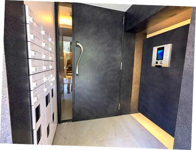 エントランス　モニター付きオートロックセキュリティ、宅配BOX、メールBO
