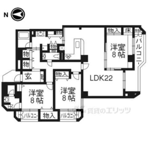 エルザ京都御所西の間取り写真