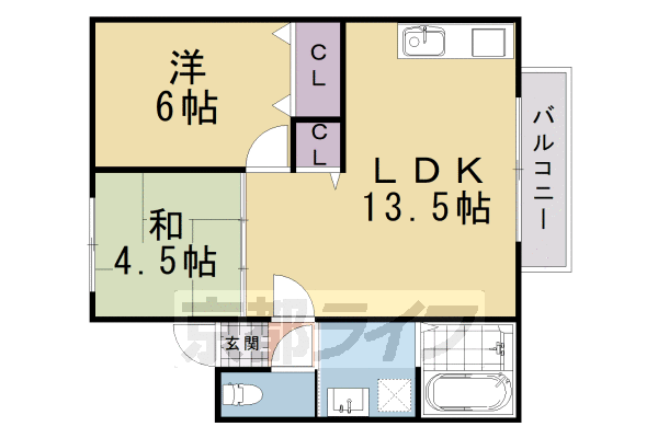 ＪＲ山陰本線 亀岡駅 徒歩17分 2階建 築32年の間取り写真