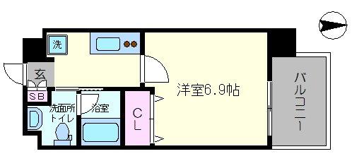 地下鉄四つ橋線 大国町駅 徒歩6分 10階建 築10年の間取り写真