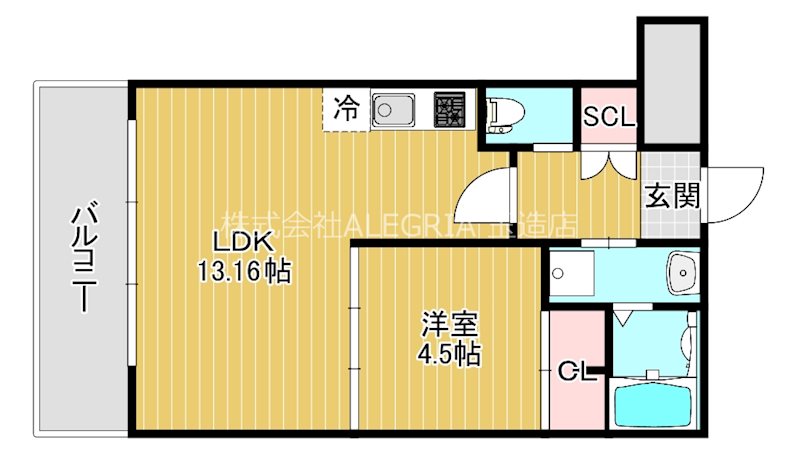 地下鉄長堀鶴見緑地線 森ノ宮駅 徒歩5分 12階建 築3年の間取り写真