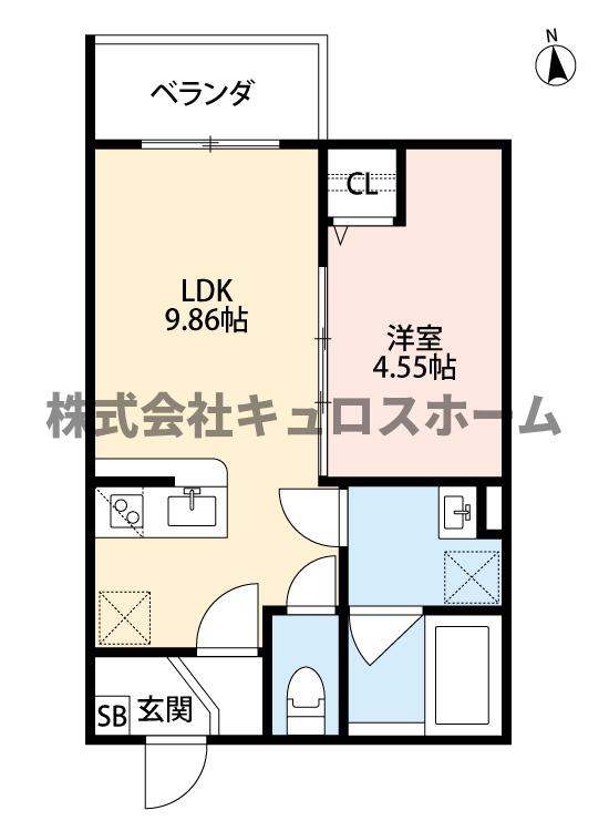 ＪＲ関西本線 東部市場前駅 徒歩10分 3階建 築9年の間取り写真