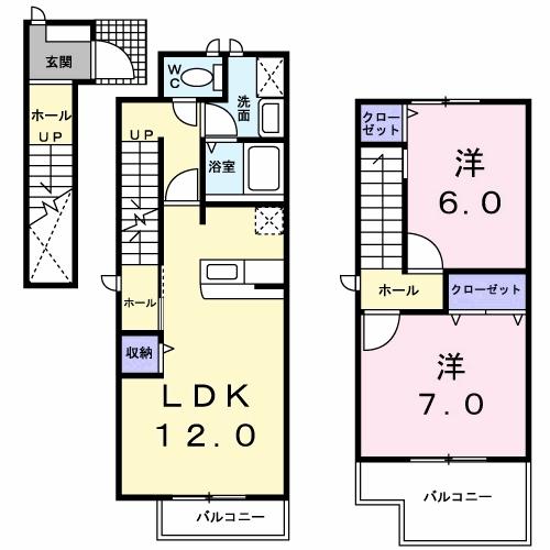 ＪＲ上越線 群馬総社駅 徒歩20分 3階建 築25年の間取り写真
