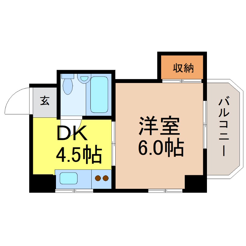 地下鉄名城線 熱田神宮西駅 徒歩1分 3階建 築40年の間取り写真