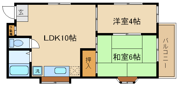 京都市中京区中之町のマンションの間取り