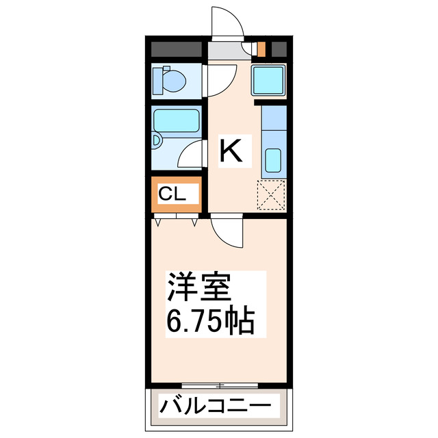 熊本市東区新南部のアパートの間取り