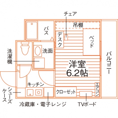 学生会館 ロイヤル新大江[食事付き]の間取り