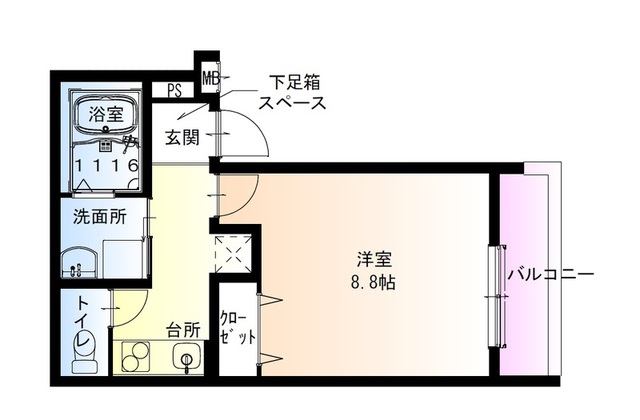 【フジパレス住吉我孫子前II番館の間取り】