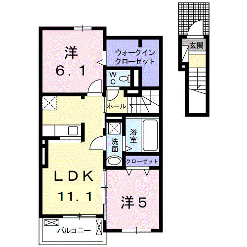 豊川市御油町のアパートの間取り