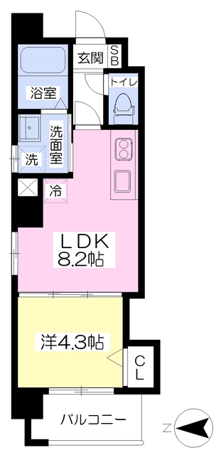 松山市木屋町のマンションの間取り