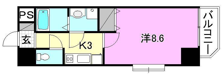 東温市横河原のマンションの間取り