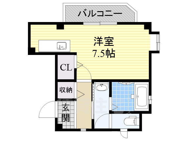 大阪市港区八幡屋のアパートの間取り