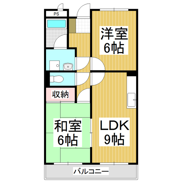 諏訪市大字四賀のマンションの間取り