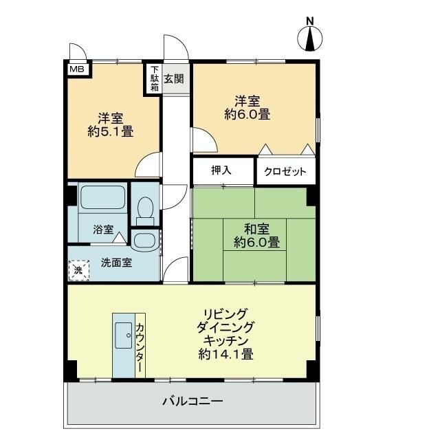 高松市牟礼町牟礼のアパートの間取り