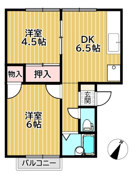 グリーンハイツ田倉B棟の間取り