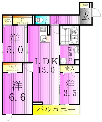 グラナーデ鹿浜の間取り