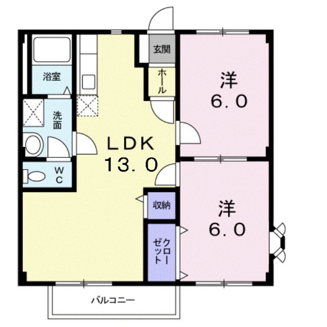 安来市吉佐町のアパートの間取り