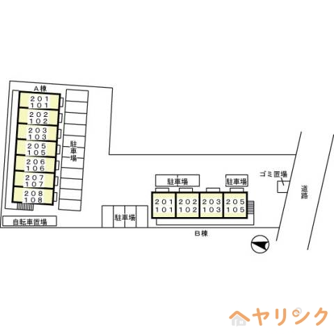 【名古屋市守山区幸心のアパートの駐車場】