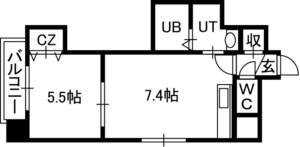 Ａｚｚｕｒｒｉ　Ｇａｒｄｅｎ山鼻の間取り