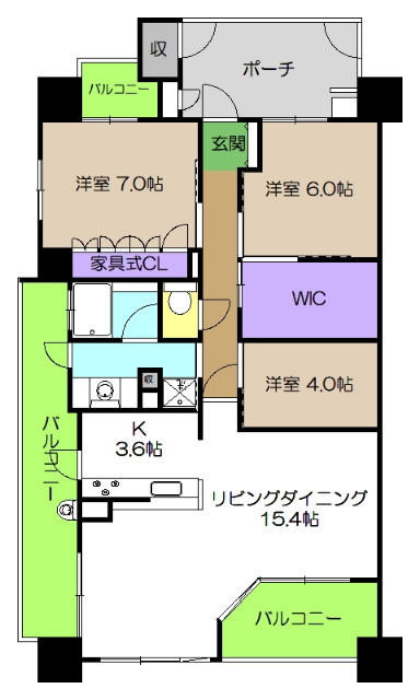 サーパスタワー鷹匠の間取り