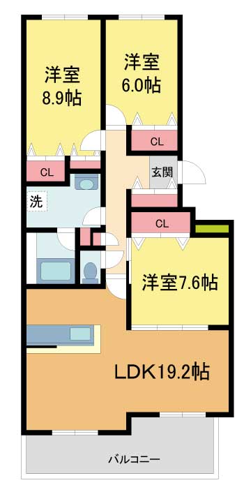 ラビスタ宝塚ウエストウイング3番館の間取り