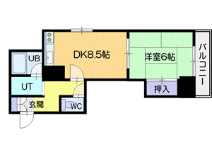 小樽市色内のマンションの間取り