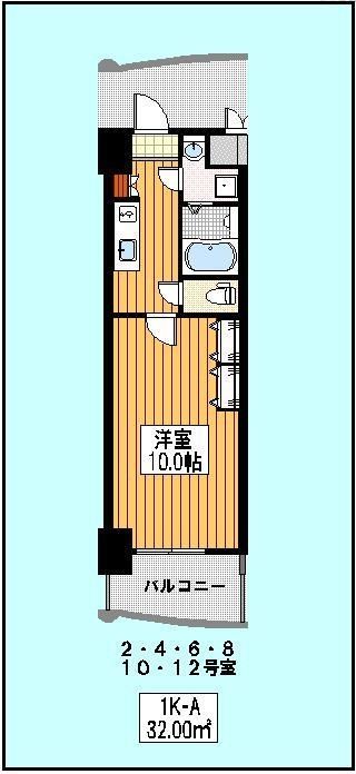 【ロイヤルコンフォート渡辺通の間取り】