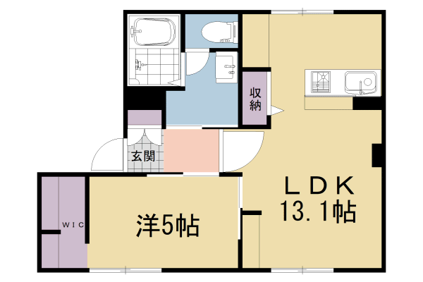 宇治市宇治のアパートの間取り