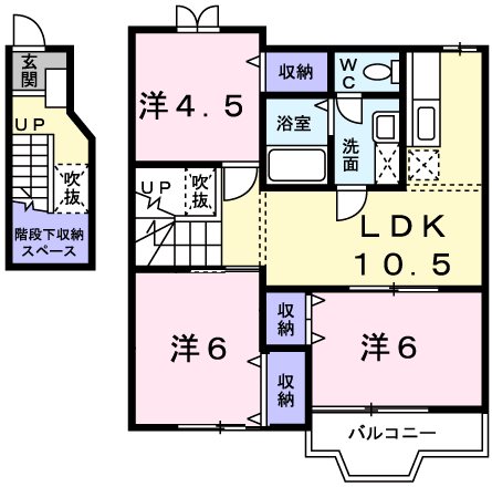 姫路市伊伝居のアパートの間取り