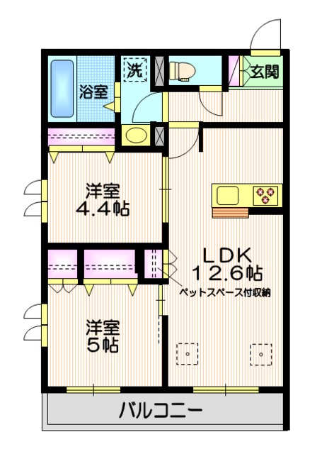 大田区中央のマンションの間取り